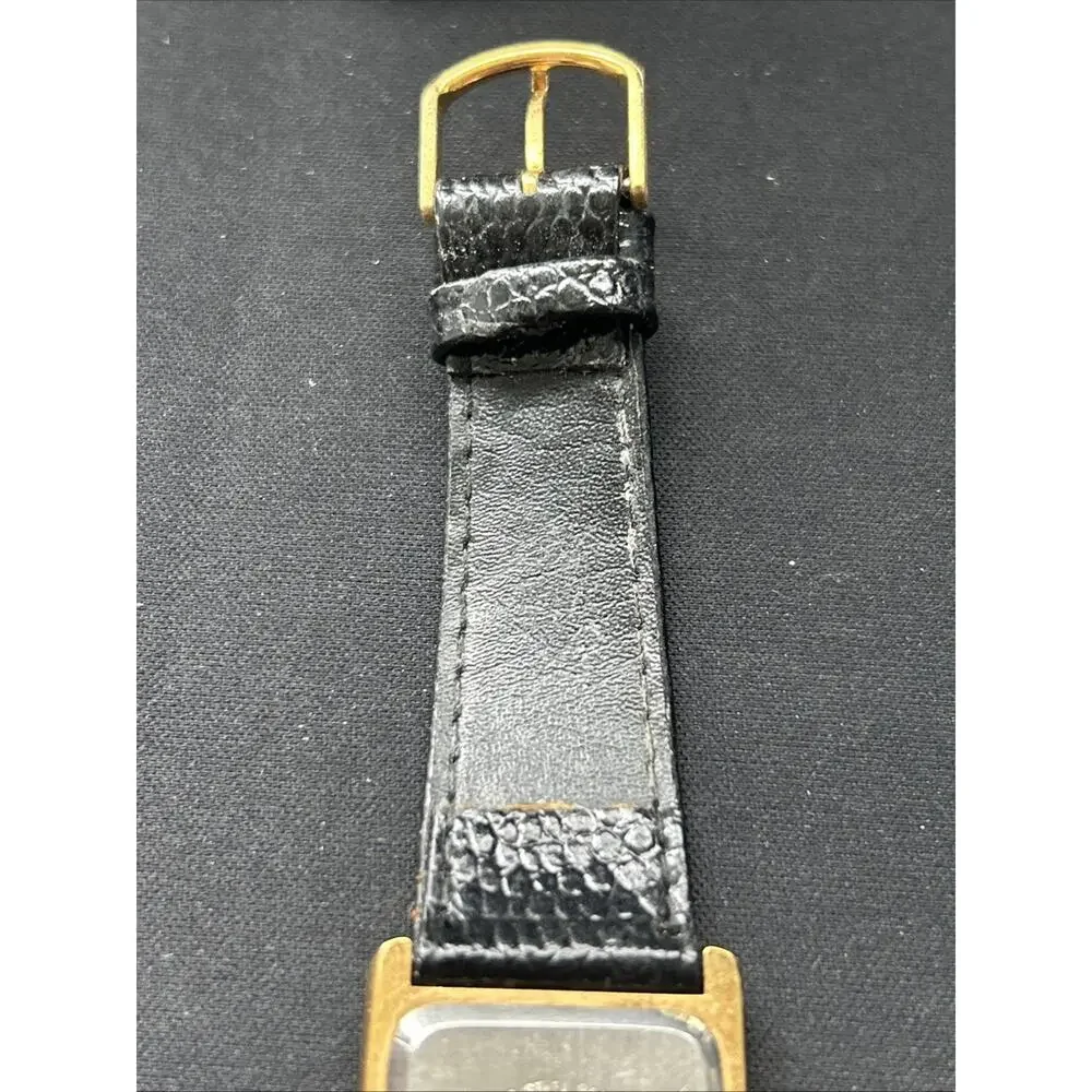 Manhattan Croton Gold Tone Black Dial And Band Women’s Quartz Watch